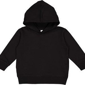 ⭐️ Unisex Pullover Black Hooded Sweatshirt for Toddlers, Size 4/4T, Rabbit Skins